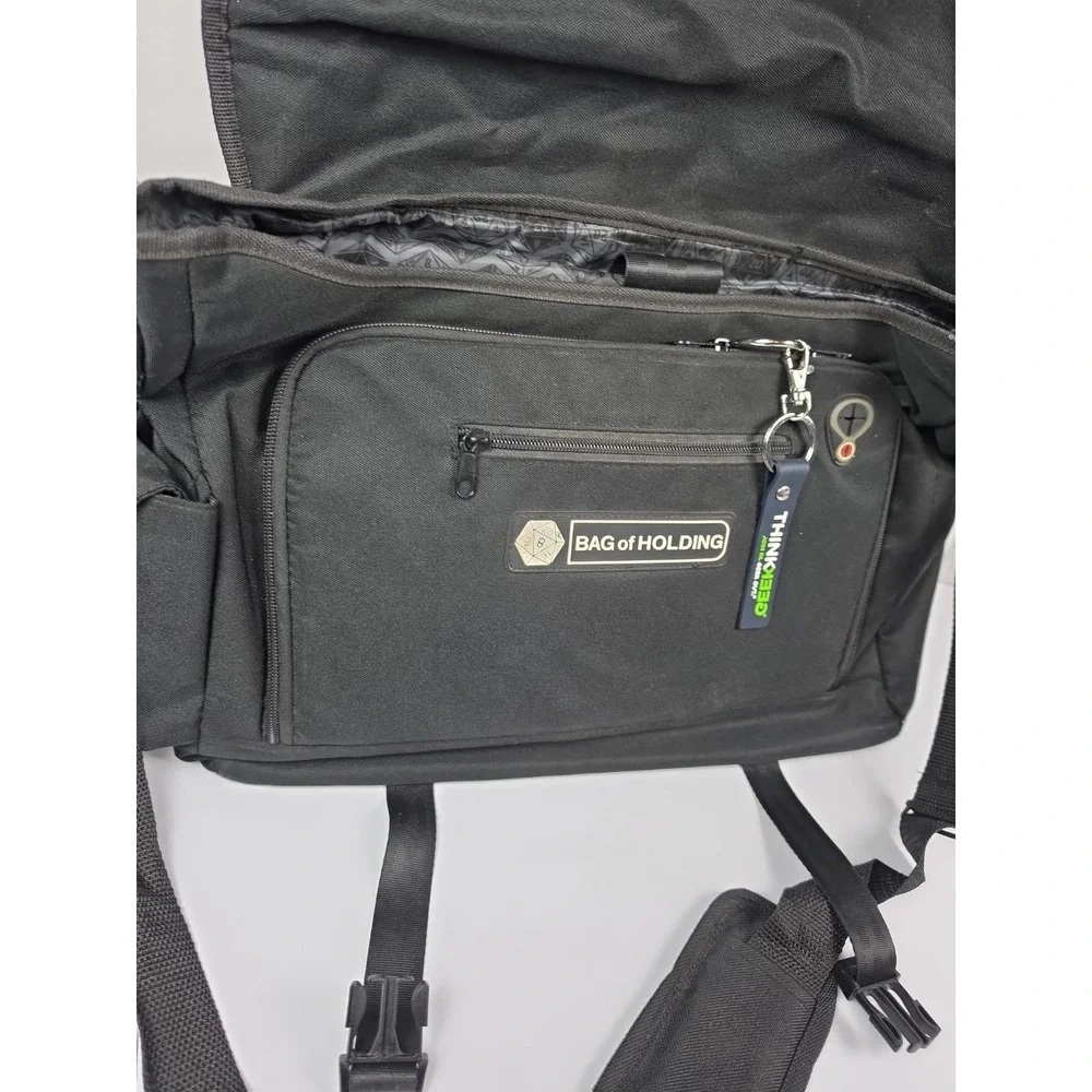 ThinkGeek Bag Of Holding Black Messenger Shoulder Bag Laptop Padded Organizer